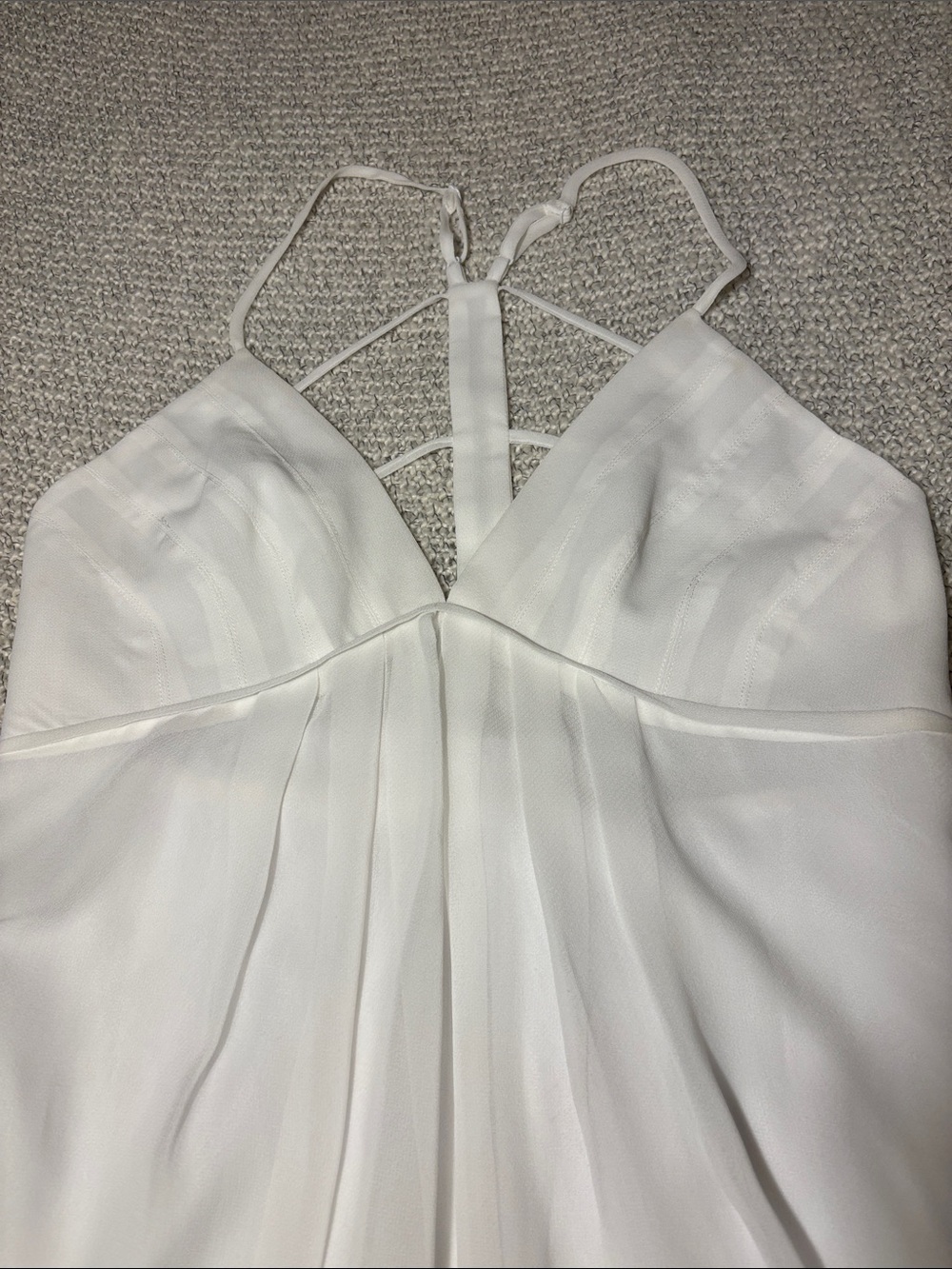 BCBGeneration White Strappy Back Cutout Chiffon High-Low Dress WO06Q555/DC1110 - Picture 4 of 13